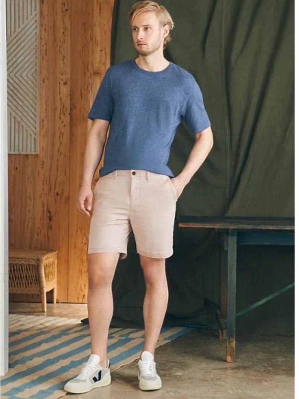 Faherty Brand Cosstline Men’s Chino Short Spring Quartz Size 32/8” Inseam NWT
